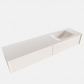 MONDIAZ LUSH 180 badmeubel underlayment 2 lades wastafel rechts geen kraangat