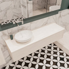 MONDIAZ LUSH 150 badmeubel underlayment 1 lades. Waskom BARCO links geen kraangat