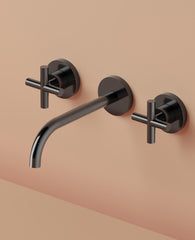 Hotbath Chap C105T inbouw wastafelkraan 20cm - Gepolijst Zwart PVD