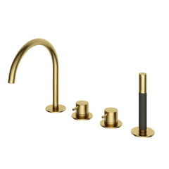 Hotbath Cobber CB173 4-gats badrandcombinatie - Geborsteld Messing PVD