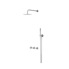 IVY Bond inbouw regendoucheset symmetry 2 stopkranen - 40cm wandarm - 25cm medium hoofddouche - wandhouder - staafhanddouche - chroom