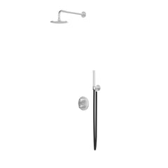 IVY Concord inbouw regendoucheset 2-weg - 20cm plafondbuis - 25cm medium hoofddouche rond - wandhouder - staafhanddouche - rvs316 geborsteld