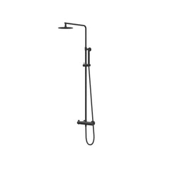 IVY Pact opbouw regendoucheset - 25cm slim hoofddouche - 3-standen handdouche - mat zwart ped