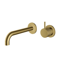 Hotbath Cobber X CX105EXT18 afbouwdeel voor inbouw wastafelkraan - uitloop 18cm - Geborsteld Messing PVD