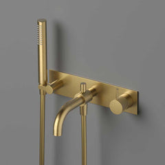 Hotbath Cobber X CX126EXT afbouwdeel voor inbouw badmengkraan - Geborsteld Messing PVD