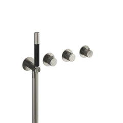 Hotbath Cobber X CX7171EXT afbouwdeel inbouwthermostaat 2 stopkranen - Geborsteld Nikkel