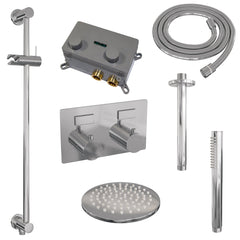 Brauer Edition inbouw doucheset - staafhanddouche - 20cm hoofdouche - plafondbuis - glijstang - chroom