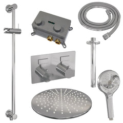 Brauer Edition inbouw doucheset - ronde handdouche - 30cm hoofdouche - plafondbuis - glijstang - chroom