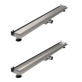 BRAUER Douchegoot met standaard rooster en flens voor wandmontage 7 x 90 RVS geborsteld