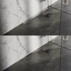 BRAUER Douchegoot met standaard rooster en flens voor wandmontage 7 x 90 RVS geborsteld