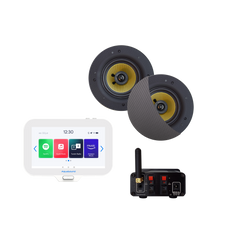 N-JOY CONNECT BADKAMERRADIO, CONTROLLER (IPX7) + WAND LADER + RUMBA SPEAKERSET MAT CHROOM + BLUETOOTH VERSTERKER / 30 WATT / 230V/12V