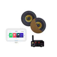 N-JOY CONNECT BADKAMERRADIO, CONTROLLER (IPX7) + WAND LADER + RUMBA SPEAKERSET (BRUSHED GOLD) BLUETOOTH / 30 WATT / 230V/12V