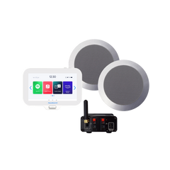 N-JOY CONNECT BADKAMERRADIO, CONTROLLER (IPX7) + WAND LADER + TWIST SPEAKERSET MAT CHROOM + BLUETOOTH VERSTERKER / 30 W / 230V/12VATT