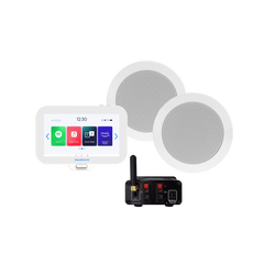 N-JOY CONNECT BADKAMERRADIO, CONTROLLER (IPX7) + WAND LADER + TWIST SPEAKERSET WIT+ BLUETOOTH VERSTERKER / 30 WATT / 230V/12V