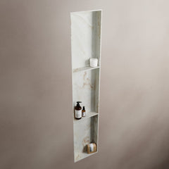 MONDIAZ EASY Nis 149,5x29,5cm in solid surface kleur Frappe. 3 vakken geschikt voor in- of opbouw