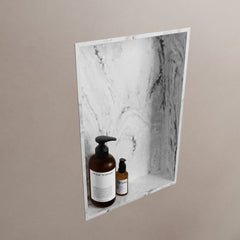 MONDIAZ EASY Nis 44,5x29,5cm in solid surface kleur Glace. 1 vak geschikt voor in- of opbouw