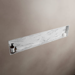 MONDIAZ EASY Nis 149,5x29,5cm in solid surface kleur Glace. 1 vak geschikt voor in- of opbouw