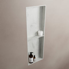 MONDIAZ EASY Nis 59,5x29,5cm in solid surface kleur Opalo. 3 vakken geschikt voor in- of opbouw