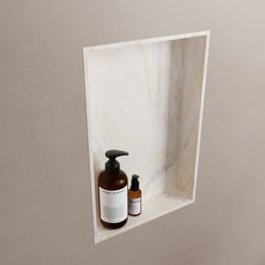 MONDIAZ EASY Nis 44,5x29,5cm in solid surface kleur Ostra. 1 vak geschikt voor in- of opbouw