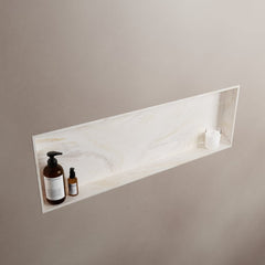 MONDIAZ EASY Nis 89,5x29,5cm in solid surface kleur Ostra. 1 vak geschikt voor in- of opbouw