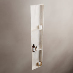 MONDIAZ EASY Nis 149,5x29,5cm in solid surface kleur Ostra. 3 vakken geschikt voor in- of opbouw