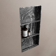 MONDIAZ EASY Nis 149,5x29,5cm in solid surface kleur Lava. 2 vakken geschikt voor in- of opbouw