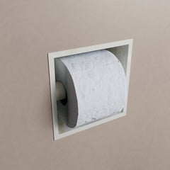 MONDIAZ EASY Toiletrolhouder CUBE 160 solid surface 16x8,6cm kleur Frappe. Geschikt voor op en inbouw.