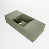 MONDIAZ TYNE 50cm fontein solid surface kleur Army. Positie wastafel links