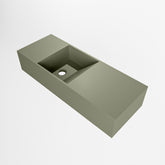 MONDIAZ TYNE 60cm fontein solid surface kleur Army. Positie wastafel links