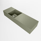 MONDIAZ TYNE 70cm fontein solid surface kleur Army. Positie wastafel links