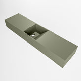 MONDIAZ TYNE 90cm fontein solid surface kleur Army. Positie wastafel midden