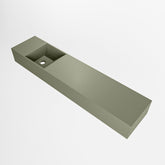 MONDIAZ TYNE 100cm fontein solid surface kleur Army. Positie wastafel links