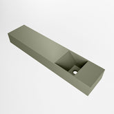 MONDIAZ TYNE 100cm fontein solid surface kleur Army. Positie wastafel rechts