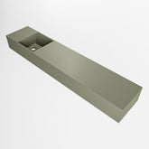 MONDIAZ TYNE 110cm fontein solid surface kleur Army. Positie wastafel links