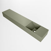 MONDIAZ TYNE 110cm fontein solid surface kleur Army. Positie wastafel rechts