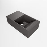 MONDIAZ TYNE 40cm fontein solid surface kleur Dark Grey. Positie wastafel links