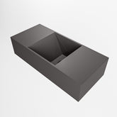 MONDIAZ TYNE 50cm fontein solid surface kleur Dark Grey. Positie wastafel rechts