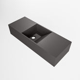MONDIAZ TYNE 60cm fontein solid surface kleur Dark Grey. Positie wastafel midden