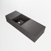MONDIAZ TYNE 60cm fontein solid surface kleur Dark Grey. Positie wastafel links