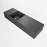 MONDIAZ TYNE 70cm fontein solid surface kleur Dark Grey. Positie wastafel links
