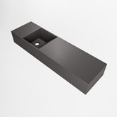MONDIAZ TYNE 80cm fontein solid surface kleur Dark Grey. Positie wastafel links