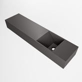 MONDIAZ TYNE 90cm fontein solid surface kleur Dark Grey. Positie wastafel rechts