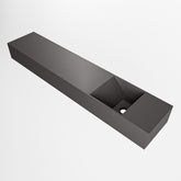 MONDIAZ TYNE 110cm fontein solid surface kleur Dark Grey. Positie wastafel rechts