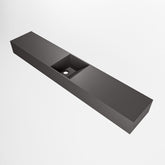 MONDIAZ TYNE 120cm fontein solid surface kleur Dark Grey. Positie wastafel midden