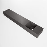 MONDIAZ TYNE 120cm fontein solid surface kleur Dark Grey. Positie wastafel rechts