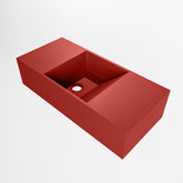 MONDIAZ TYNE 50cm fontein solid surface kleur Fire. Positie wastafel links