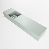 MONDIAZ TYNE 90cm fontein solid surface kleur Greey. Positie wastafel links