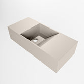 MONDIAZ TYNE 50cm fontein solid surface kleur Linen. Positie wastafel links