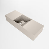 MONDIAZ TYNE 60cm fontein solid surface kleur Linen. Positie wastafel midden