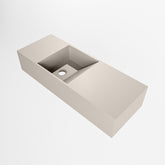MONDIAZ TYNE 60cm fontein solid surface kleur Linen. Positie wastafel links